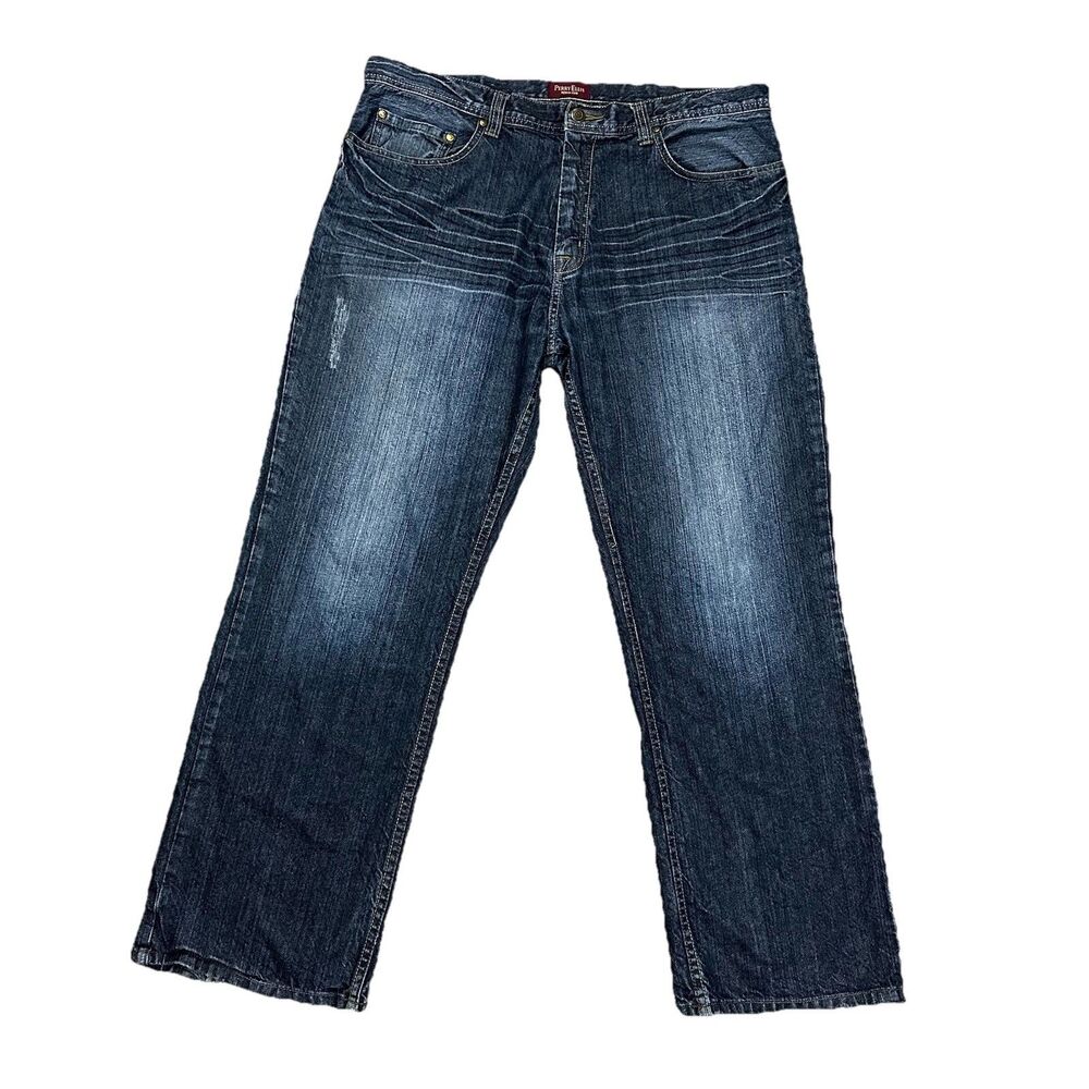 Perry Ellis Premium Denim Men's Dark Wash Blue Jean SZ 38x30 Straight Leg